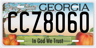 GA license plate CCZ8060