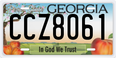 GA license plate CCZ8061