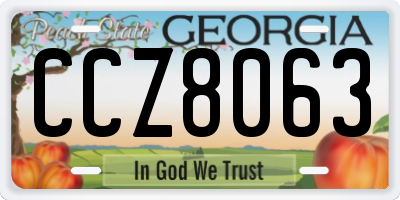 GA license plate CCZ8063