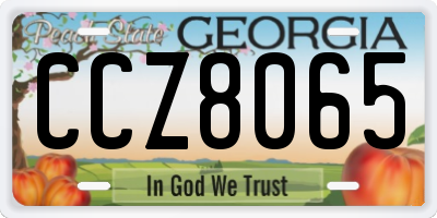 GA license plate CCZ8065