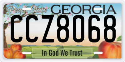 GA license plate CCZ8068