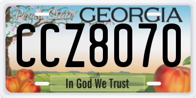 GA license plate CCZ8070