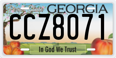 GA license plate CCZ8071