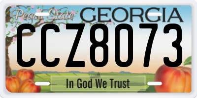GA license plate CCZ8073