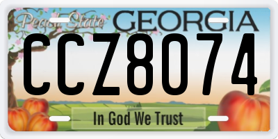 GA license plate CCZ8074