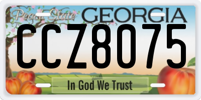 GA license plate CCZ8075