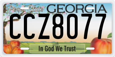 GA license plate CCZ8077