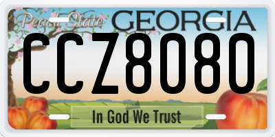 GA license plate CCZ8080