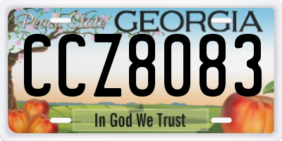 GA license plate CCZ8083