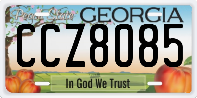 GA license plate CCZ8085
