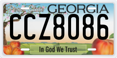 GA license plate CCZ8086