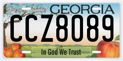 GA license plate CCZ8089
