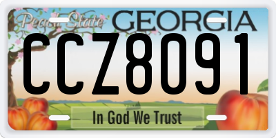 GA license plate CCZ8091