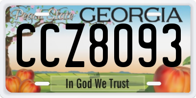 GA license plate CCZ8093