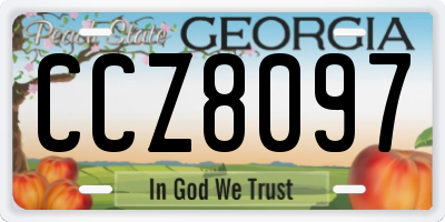 GA license plate CCZ8097