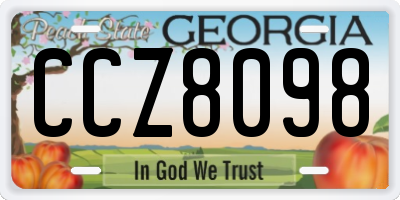 GA license plate CCZ8098