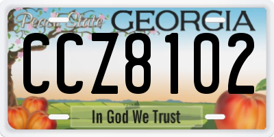 GA license plate CCZ8102