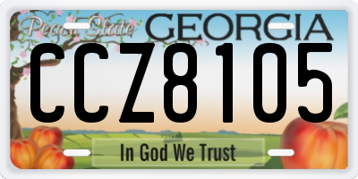 GA license plate CCZ8105