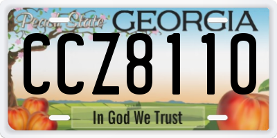 GA license plate CCZ8110