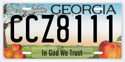 GA license plate CCZ8111