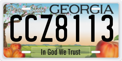 GA license plate CCZ8113