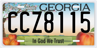 GA license plate CCZ8115