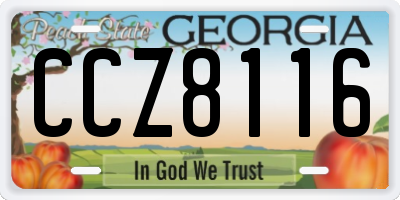 GA license plate CCZ8116