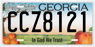 GA license plate CCZ8121