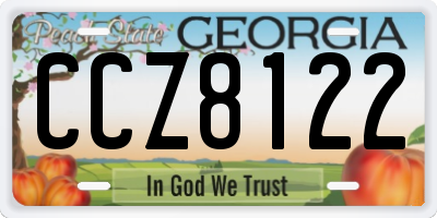 GA license plate CCZ8122