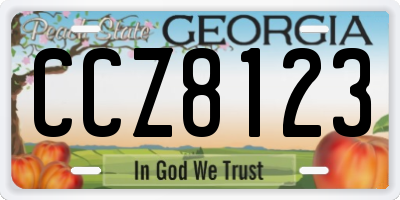 GA license plate CCZ8123