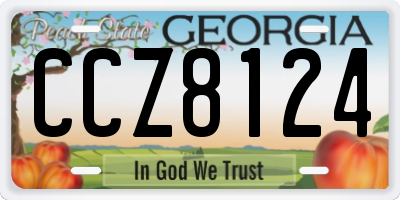 GA license plate CCZ8124