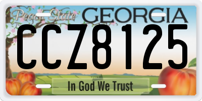 GA license plate CCZ8125