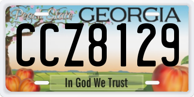 GA license plate CCZ8129