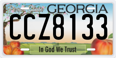 GA license plate CCZ8133