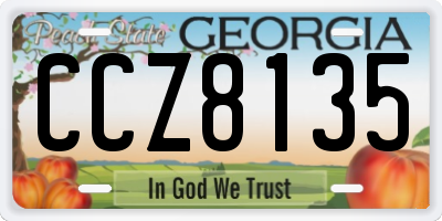 GA license plate CCZ8135