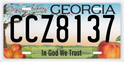 GA license plate CCZ8137