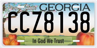 GA license plate CCZ8138
