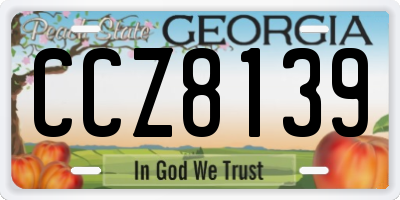 GA license plate CCZ8139