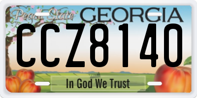 GA license plate CCZ8140