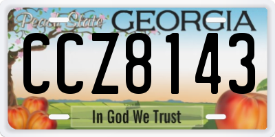 GA license plate CCZ8143