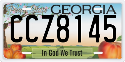 GA license plate CCZ8145