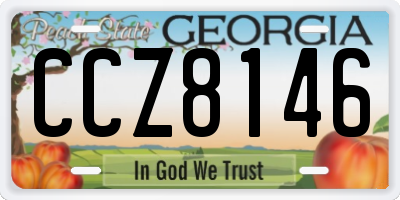 GA license plate CCZ8146