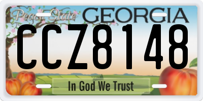 GA license plate CCZ8148