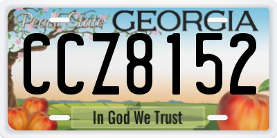 GA license plate CCZ8152