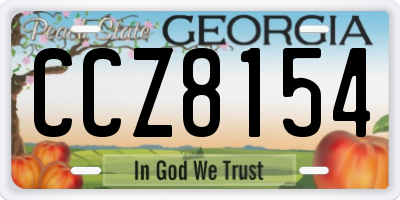 GA license plate CCZ8154