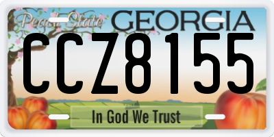 GA license plate CCZ8155