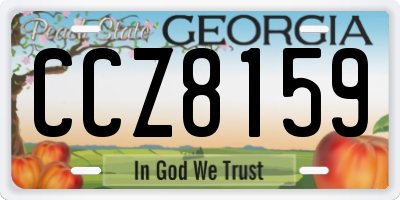 GA license plate CCZ8159