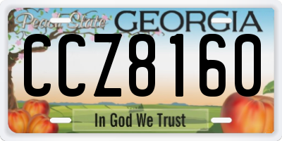 GA license plate CCZ8160