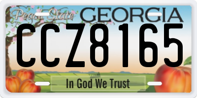 GA license plate CCZ8165