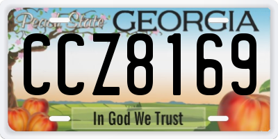 GA license plate CCZ8169